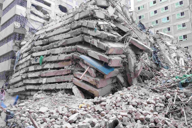 File image of the collapsed building in Eastleigh.